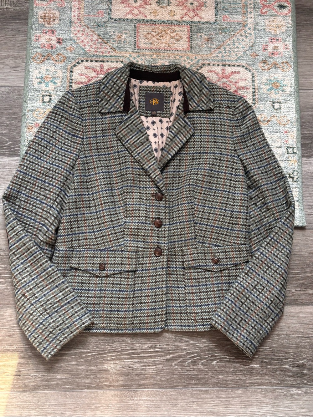 🤎Outback Red🤎 Multicolor Houndstooth Wool Blend Blazer
